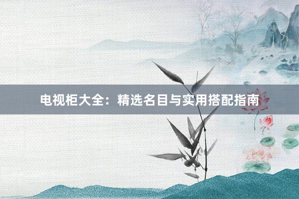 电视柜大全：精选名目与实用搭配指南